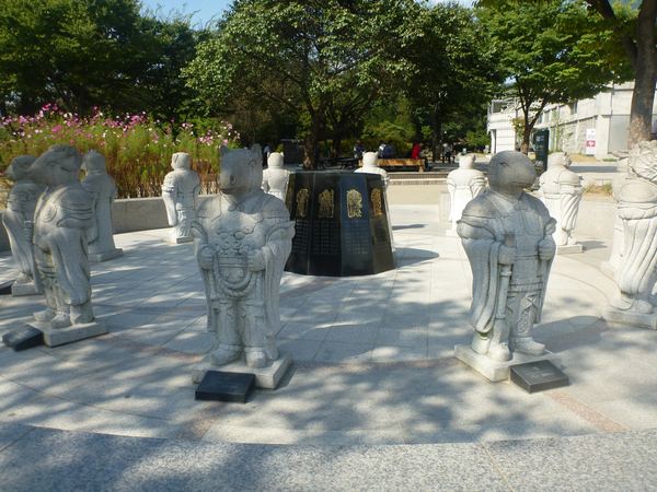 Čínský zvěrokruh uvnitř paláce Gyeongbok-gung