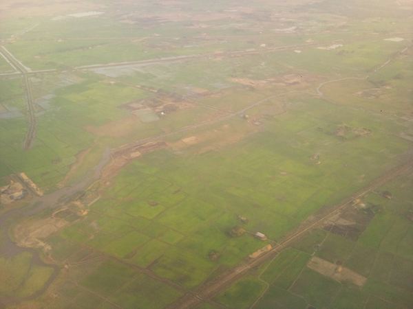 A takto vypadá zemědělské hospodářství v okolí Yangonu.